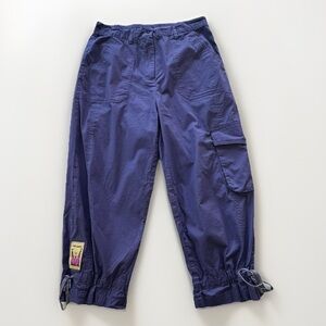 Vintage 90s Antthony Purple Cargo Pants Medium Baggy Drawstring Trousers